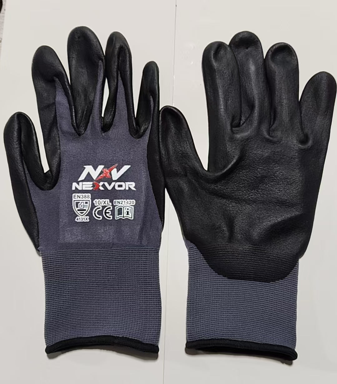 Nitrile Foam Work Gloves — 15 Gauge