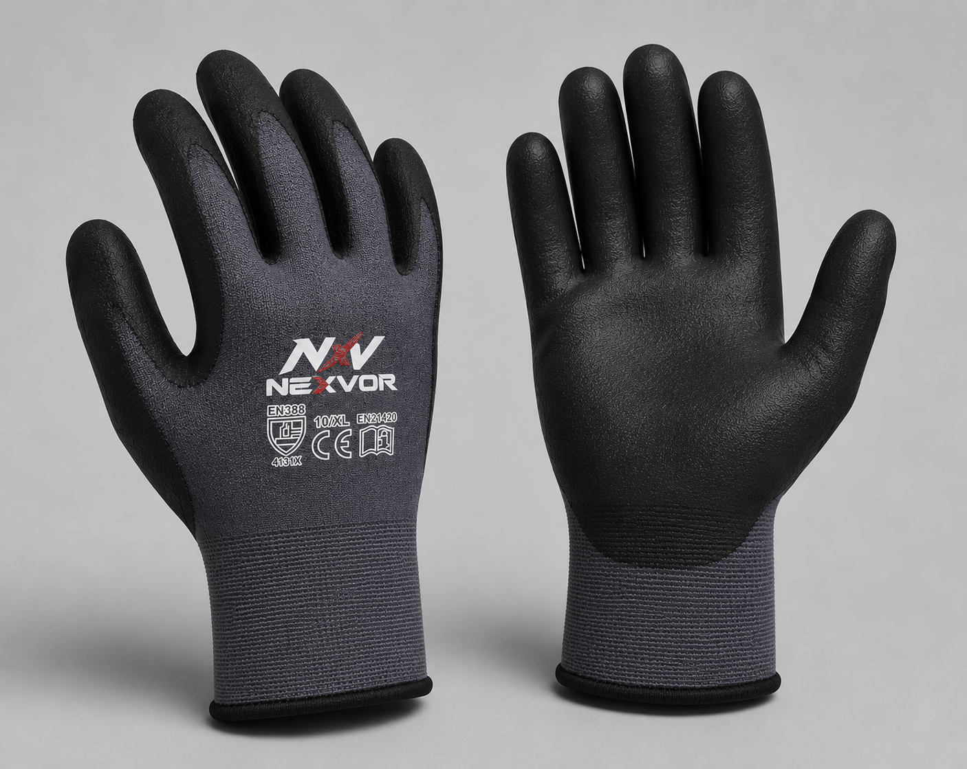Nitrile Foam Work Gloves — 15 Gauge